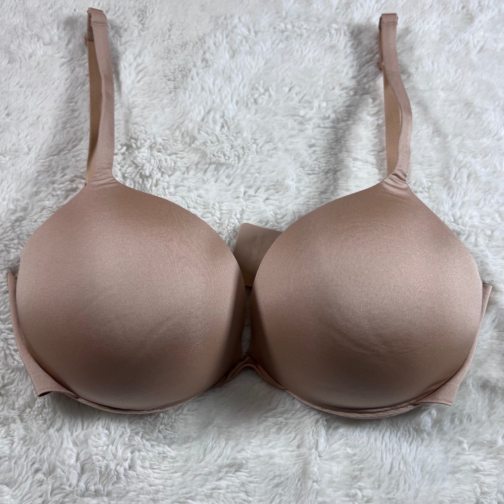 Skims T-Shirt Bra Clay Nude Underwire Molded Cup Adjustable Straps Size‎ 32DD - Picture 3 of 12